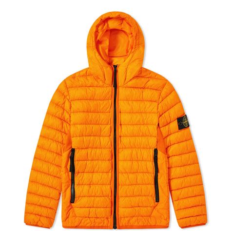 stone island light down filled crinkle reps hooded jacket
